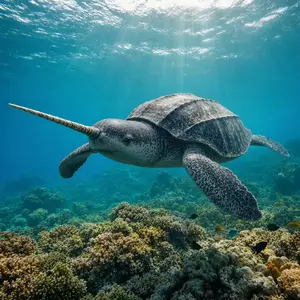 Narwhal + Sea turtle